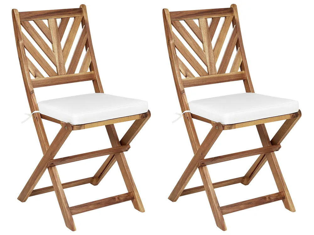 Gartenstuhlkissen 2er Set TERNI 37 x 34 cm Cremeweiß_897970