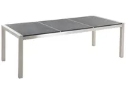 Garden Dining Set 8 Seater GROSSETO Triple Plate Granite Polished Grey/ Beige_378034