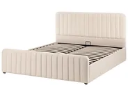 Bett mit Stauraum LUNAN Samtstoff Beige 160 x 200 cm_1051390