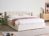 Bett mit Stauraum DREUX Samtstoff Hellbeige 160 x 200 cm