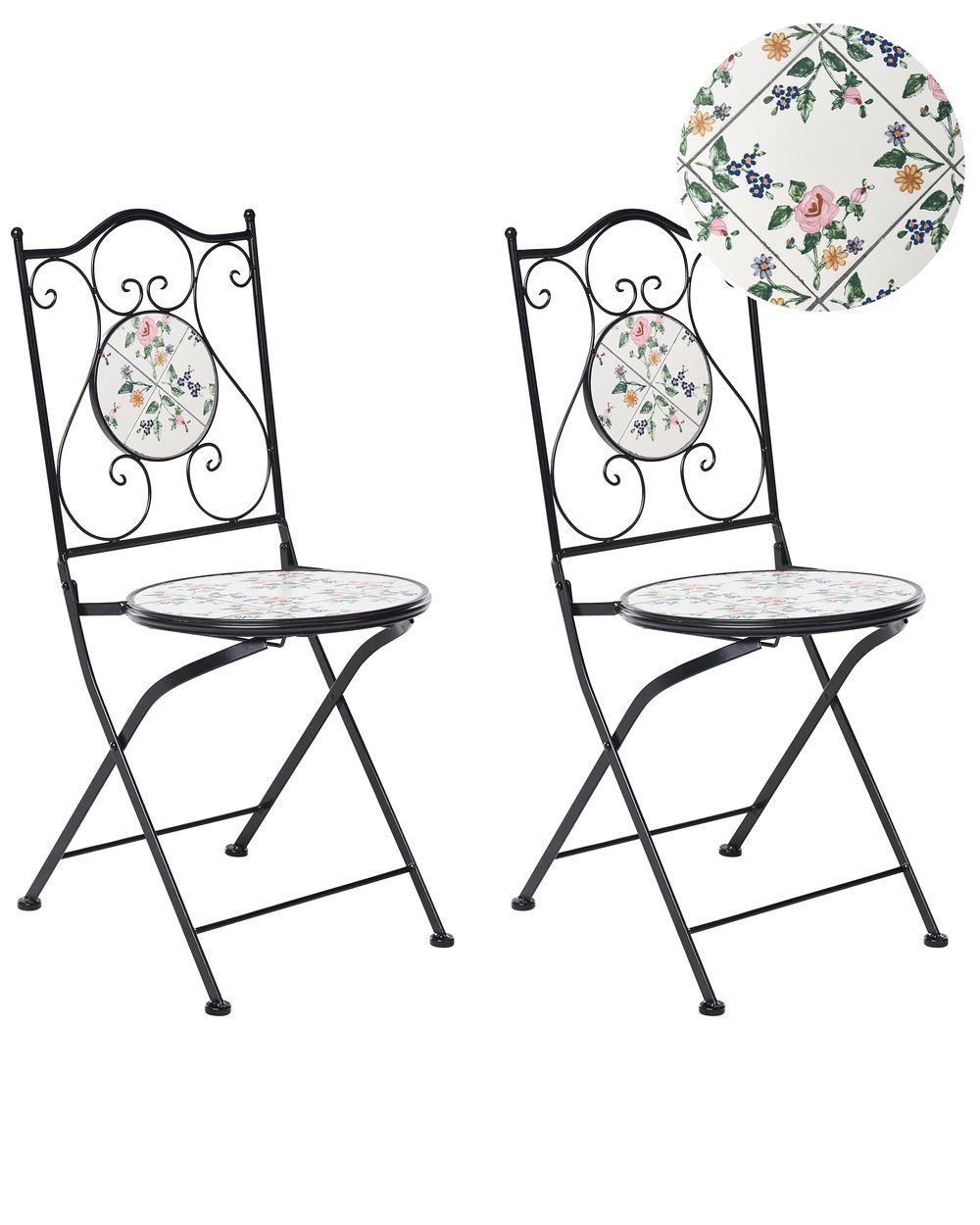 Set of 2 Garden Chairs COLLIO Metal Off-White