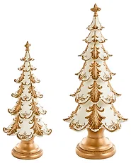 Set van 2 kerstdecoraties HEISKA 30/42 cm Kerstboom Goud_1175602
