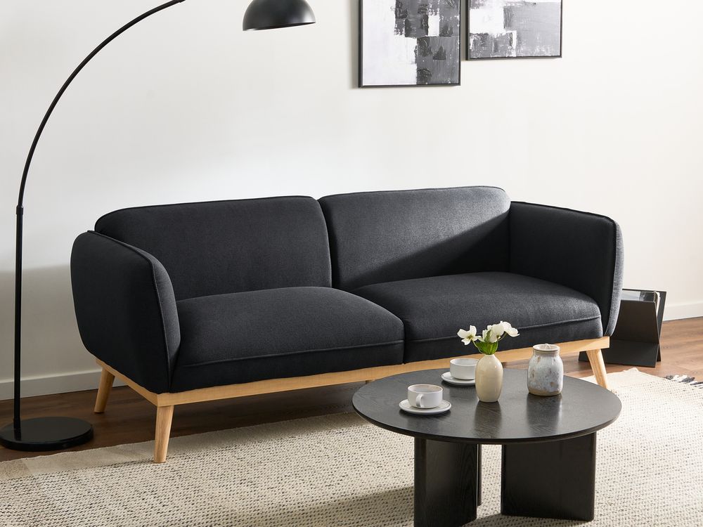 Sofa 3-znamenkasti LJUNG Tkanina Crni
