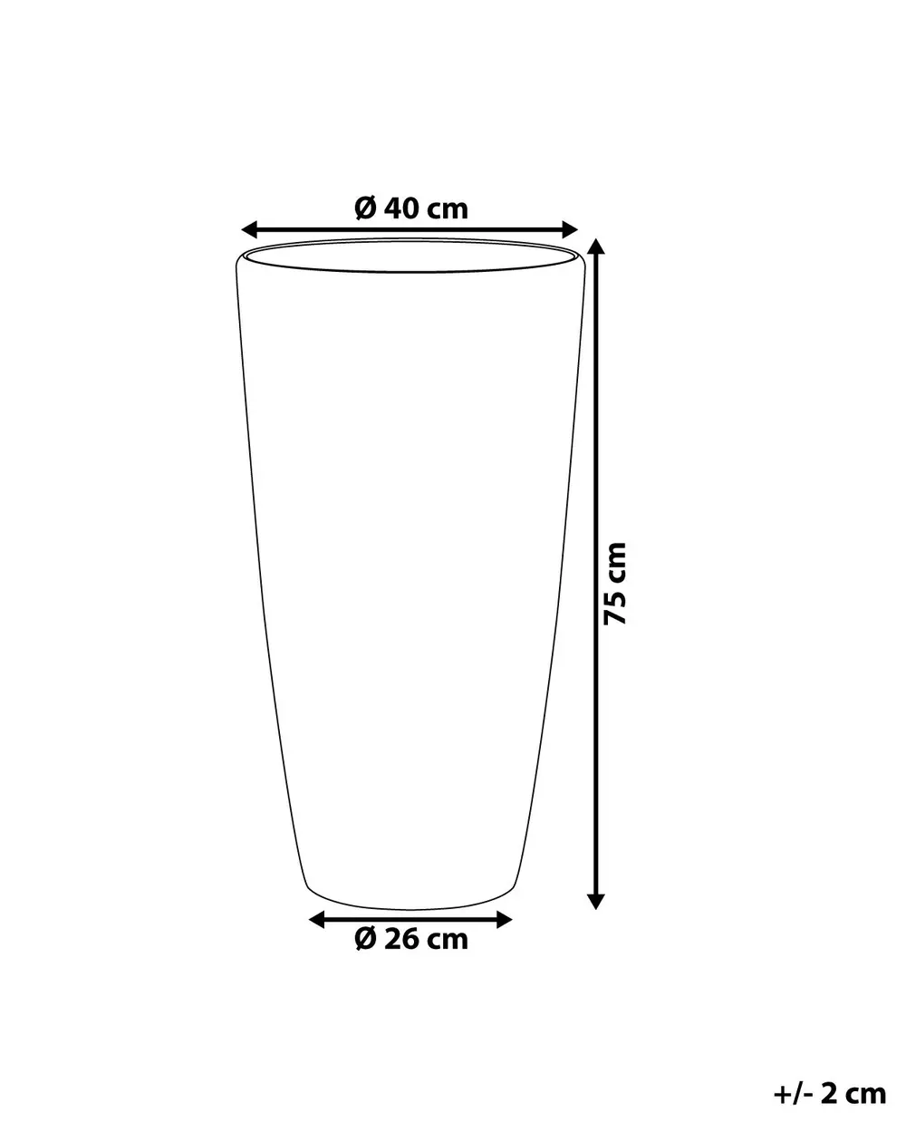 Blumenkübel TSERIA 40 cm Schwarz_1081291