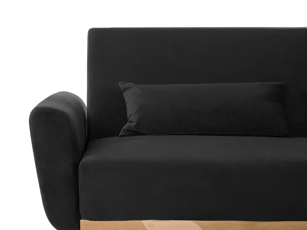 Schlafsofa 3-Sitzer EINA Samtstoff Schwarz_729280