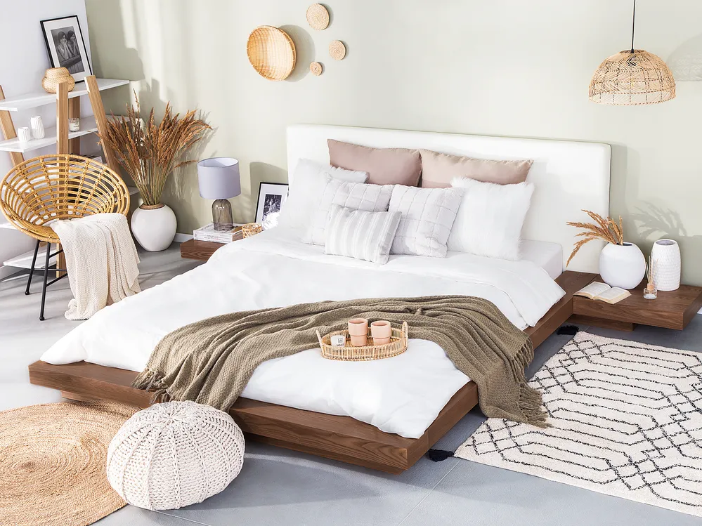 Bett mit Lattenrost ZEN 160 x 200 cm Braune Esche