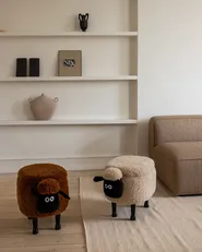 Tierhocker mit Stauraum SHEEP Schaf Stoff Hellbeige_953672