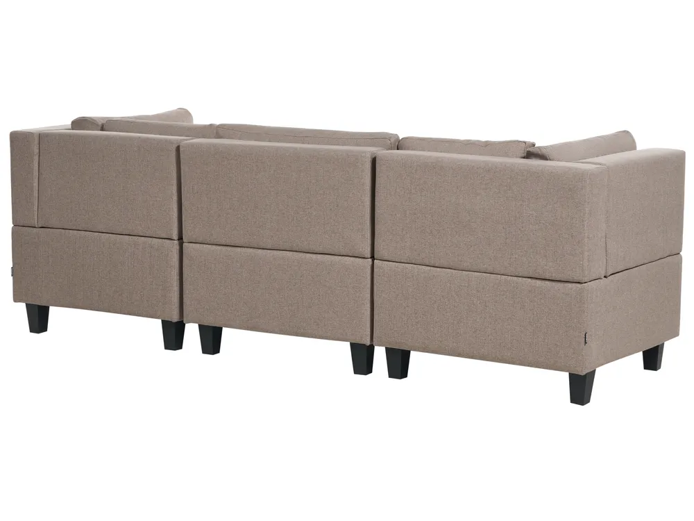 Modulsofa 3-Sitzer UNSTAD mit Ottomane Stoff Braun_891270