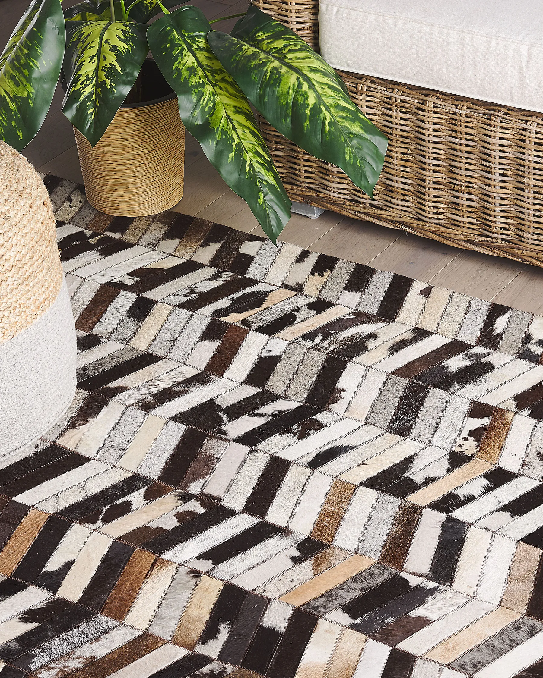Rug AKYELE Brown 160 x 230 cm Leather_780765