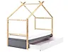 Kids Bed House Pine Wood ORGEVAL 90 x 200 cm (EU Single) with Storage Grey