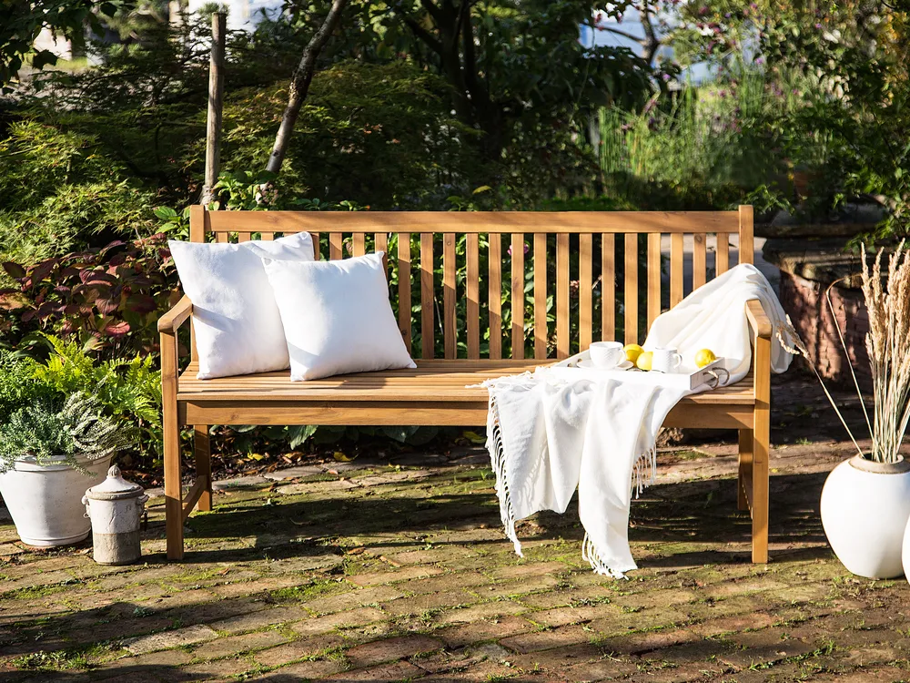 Gartenbank VIVARA 180 cm zertifiziertes Akazienholz Hellbraun