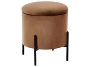 Pouf mit Stauraum WENONA Samtstoff Dunkelbraun_1026297