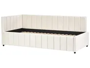 Tagesbett Samtstoff LISIEUX 90 x 200 cm Cremeweiß_1069021