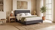 Bett mit Lattenrost Stoff AMBASSADOR 160 x 200 cm Dunkelgrau_1175067