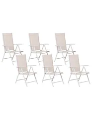 Gartenstuhl 6er Set CATANIA Metall Beige_884030