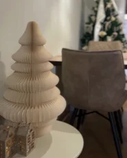 Weihnachtsdekoration Tischlampe DREVJA 51 cm Weihnachtsbaum Beige_1051720