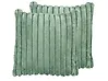 Dekokissen 2er Set RAKYA 45 x 45 cm Webpelz Grün Streifenmuster