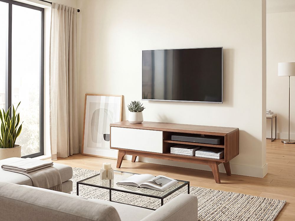 TV Stand BUFFALO Brown/ White