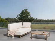 Gartensofa mit Tisch 2-Sitzer SAMPIERI Metall Braun_1030033