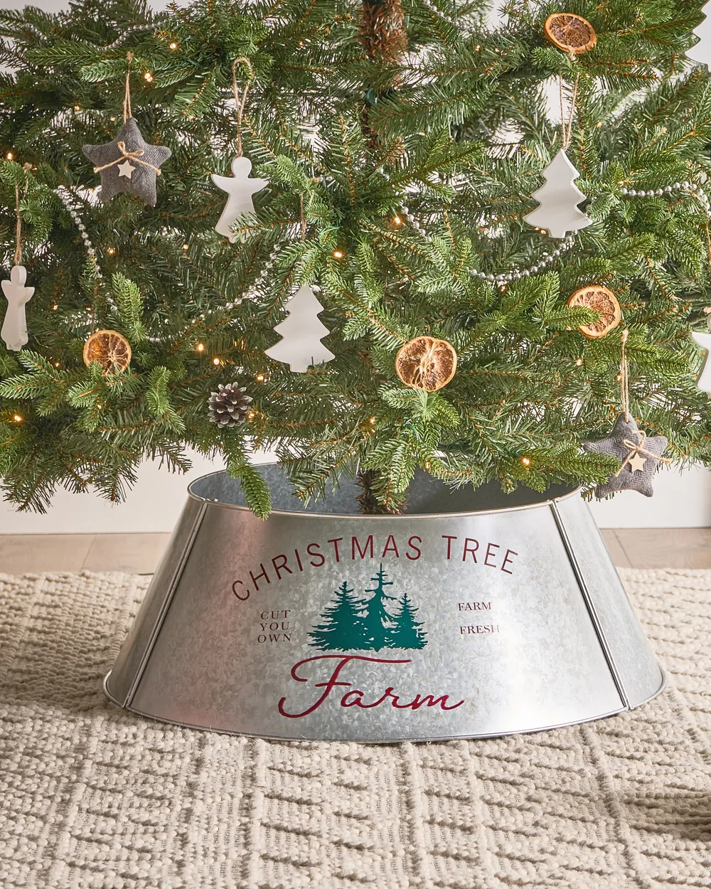 Weihnachtsbaumkragen ROVANIEMI 65 cm Eisen Silber