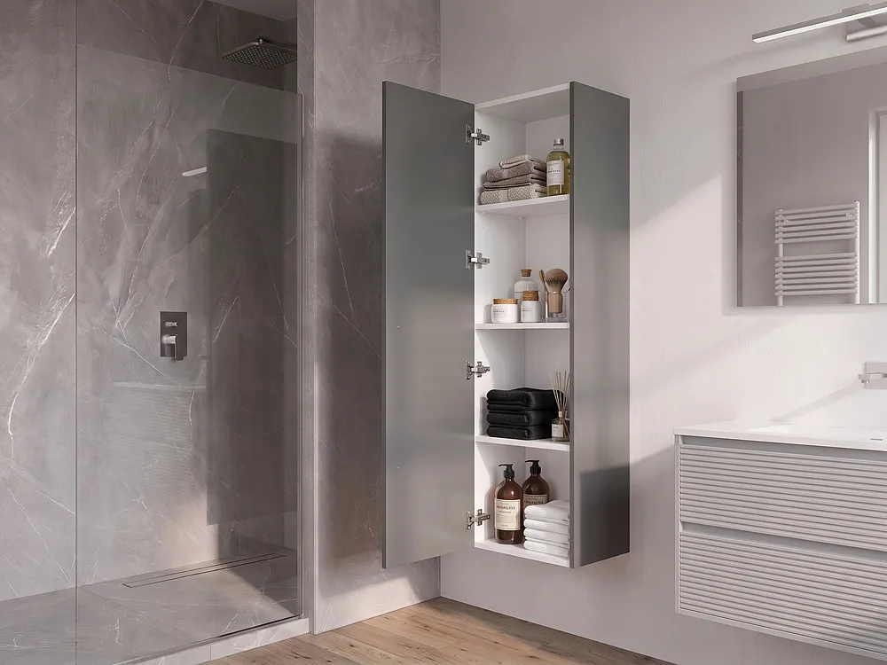 Bathroom Wall Mounted Cabinet MATARO 40 cm Grey_1155166