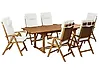 Gartenmöbel Set 6-Sitzer JAVA PREMIUM Akazienholz Cremeweiß