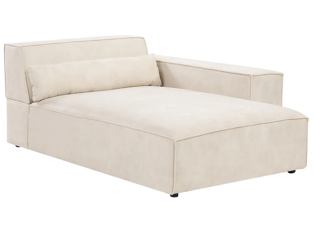 Modul Ecksofa 4-Sitzer HELLNAR Samtstoff Hellbeige linksseitig_911111