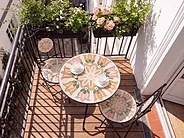 Outdoor Bistrotisch SETTALA 60 cm 60 cm Metall Bunt_1155825