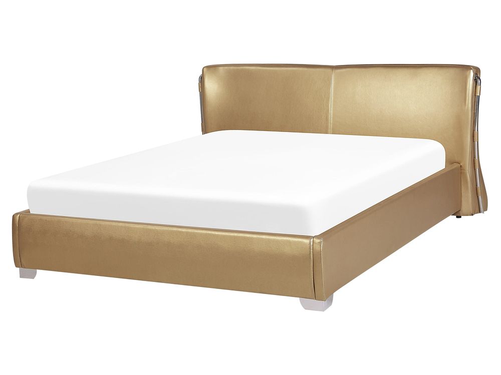 Waterbed Leather PARIS 160 x 200 cm (EU King Size) Gold