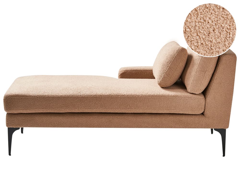 Right-Hand Chaise Longue EWRON Boucle Beige