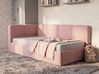 Tagesbett Stoff JACOU 90 x 200 cm mit Stauraum linksseitig Rosa