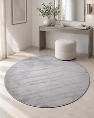 Rug GESI Light Grey ø 140 cm Viscose_1178028