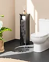 Toiletpapierkast OLATHE Bamboehout Zwart
