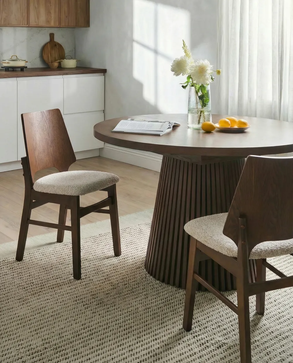 Esszimmerstuhl 2er Set ABEE Braun / Hellbeige