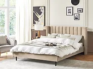 Bett mit Lattenrost Samtstoff VILLETTE 180 x 200 cm Beige_1183489