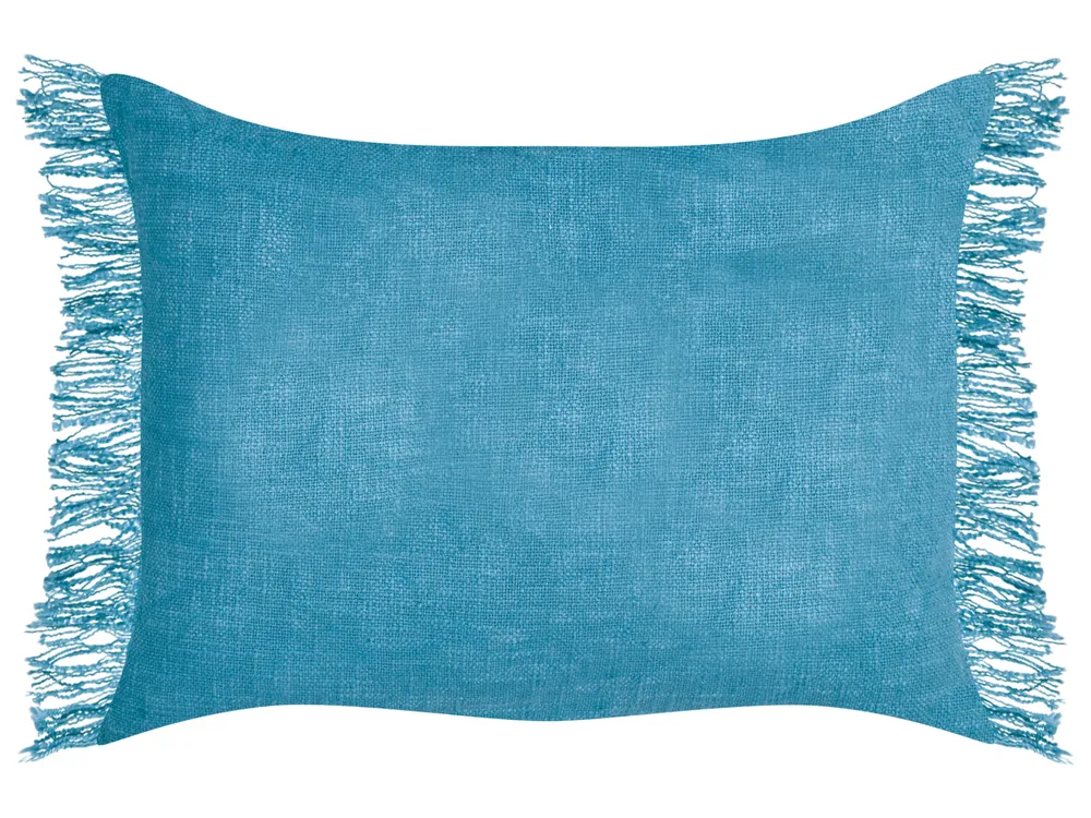 Set of 2 Decorative Cushions MABA 50 x 35 cm Cotton Blue Solid_940257