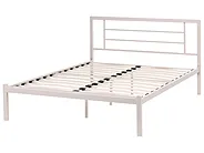 Bett mit Lattenrost Metall CUSSET 120 x 200 cm Hellbeige_1162059