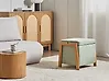 Pouf mit Stauraum EDLAND Stoff 45 cm Hellgrün