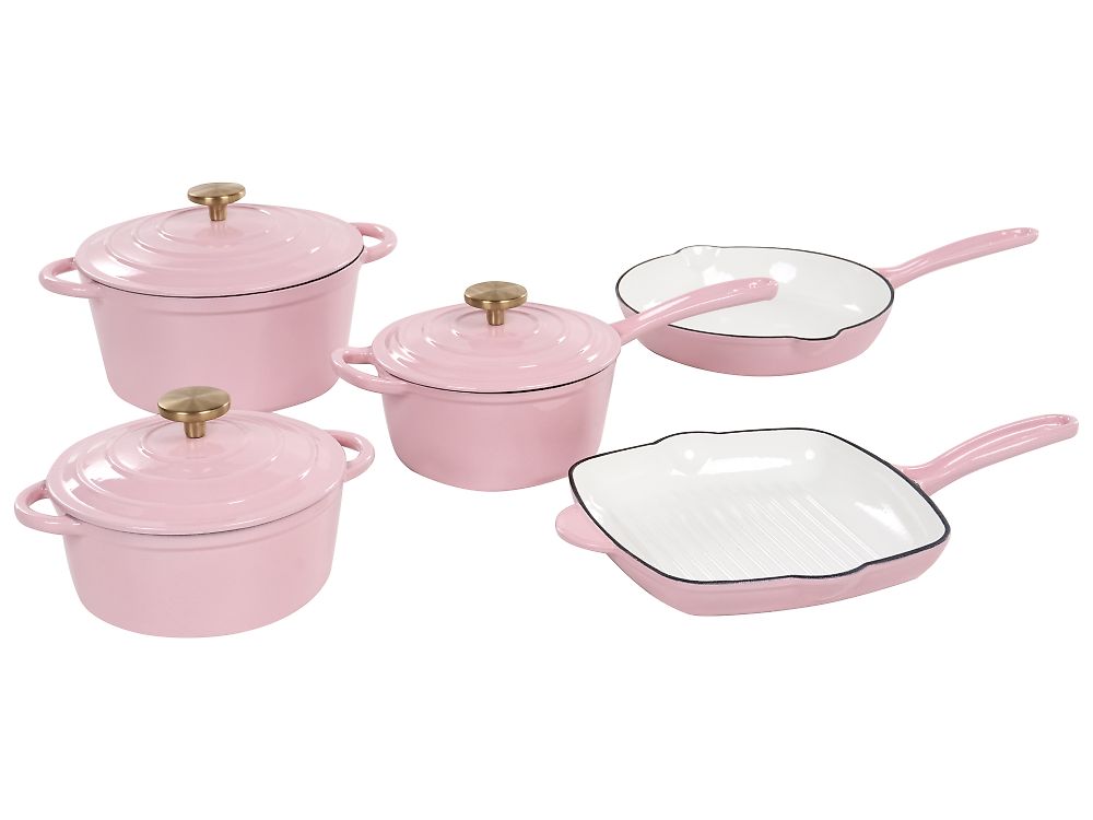 8 Piece Cast Iron Set FEURA Pastel Pink