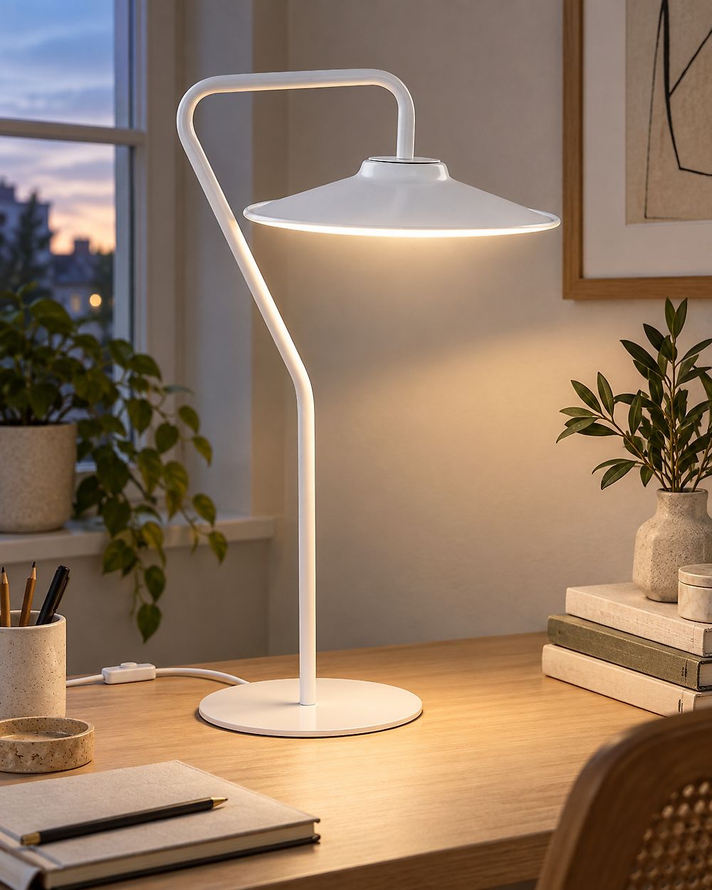 LED Tischlampe GALETTI Metall Weiß