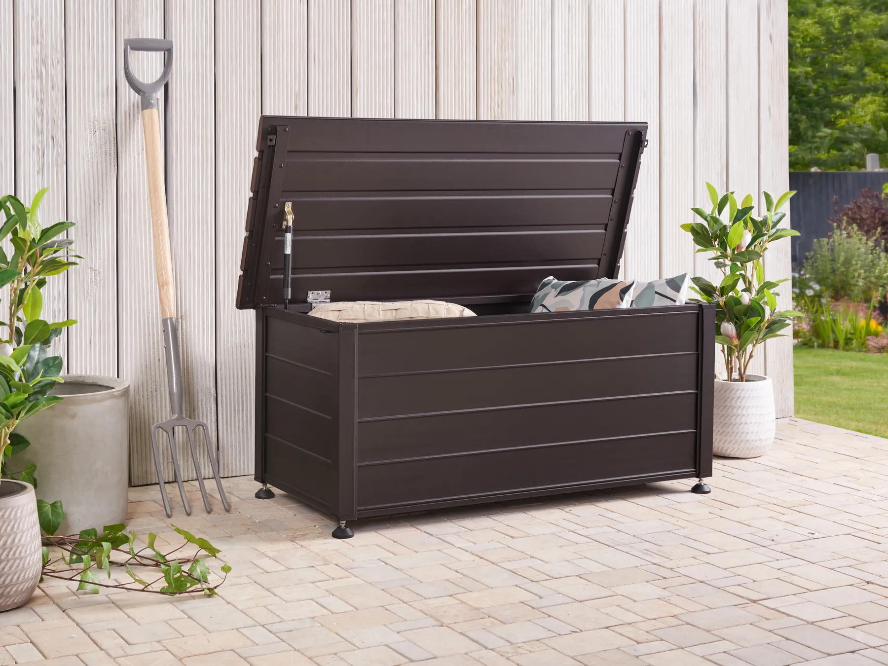 Storage Box CAMPALTO 113 cm 50 cm Metal Dark Brown_937904