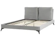 Bett mit Lattenrost Samtstoff MELLE 160 x 200 cm Grau_829855