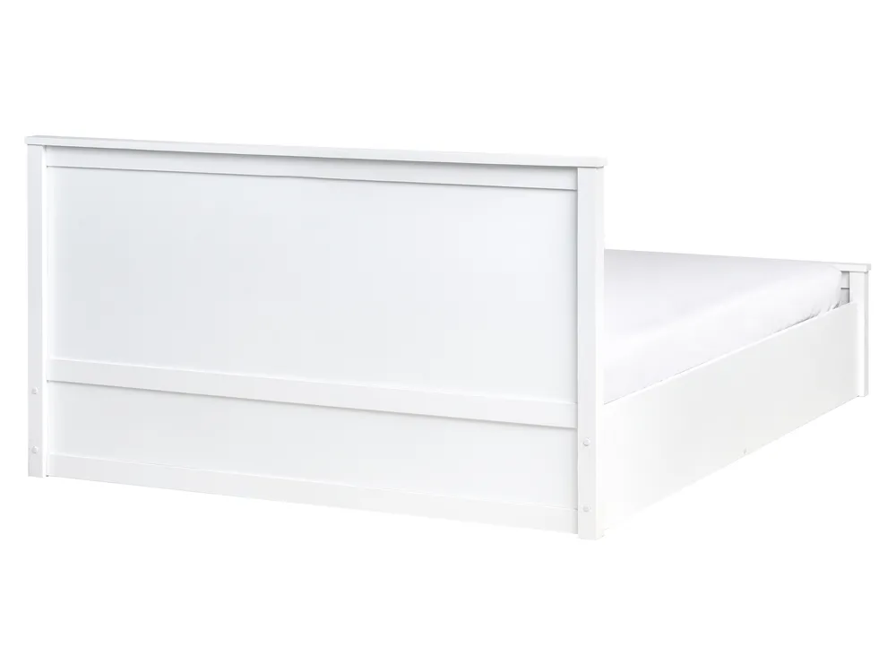 Krevet s prostorom za pohranu LAMBRES Borovo drvo Bijeli 160 x 200 cm_985624