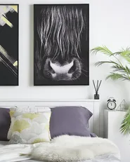 Canvas GALEATA 63 x 99 cm Tiermotiv Schwarz_787262