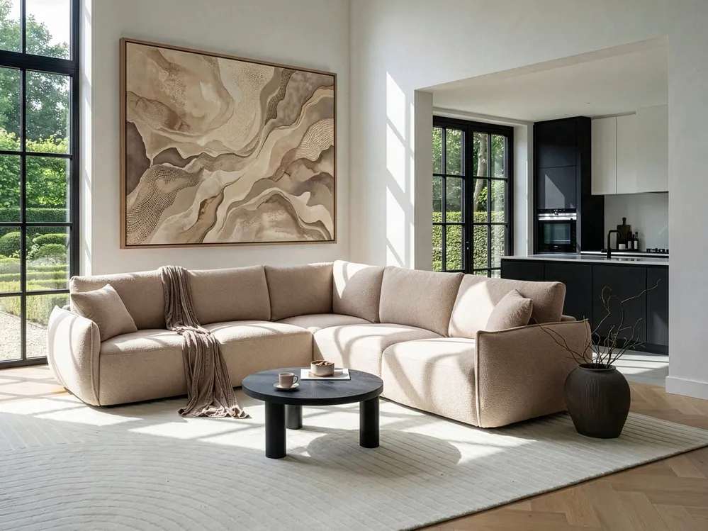 Modul Ecksofa 5-Sitzer MESNALI Beige linksseitig