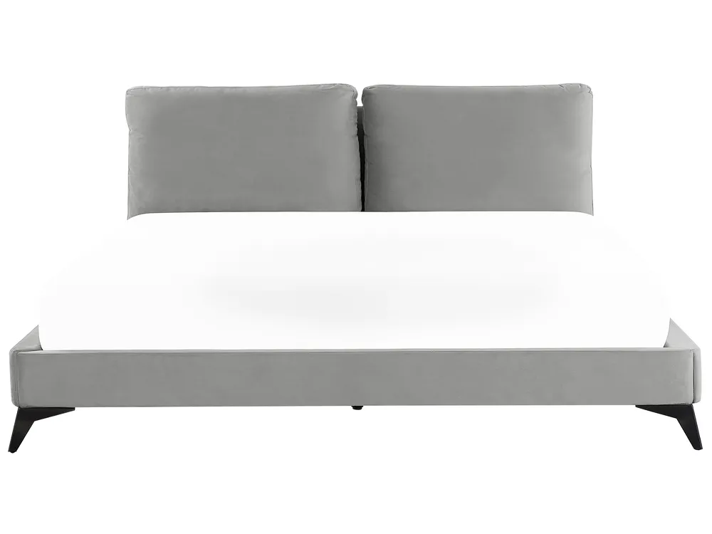 Bett mit Lattenrost Samtstoff MELLE 180 x 200 cm Grau_829864