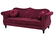 Sofa 3-Sitzer SKIEN II Samtstoff Dunkelrot_1161566