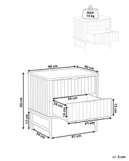 2 Drawer Bedside Table GLASTONBURY Black_972485