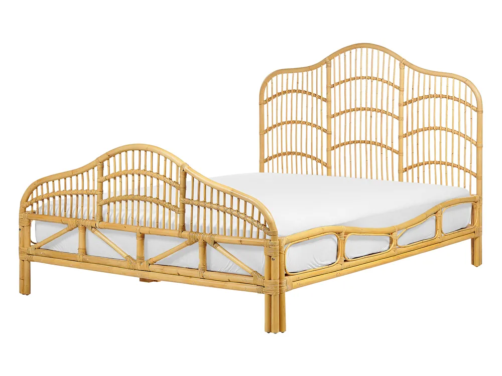 Bett mit Lattenrost Rattan DOMEYROT 140 x 200 cm Hellbraun
