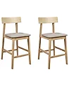 Set mit 2 Barstühlen ISANTI Holz Hellbraun / Taupe